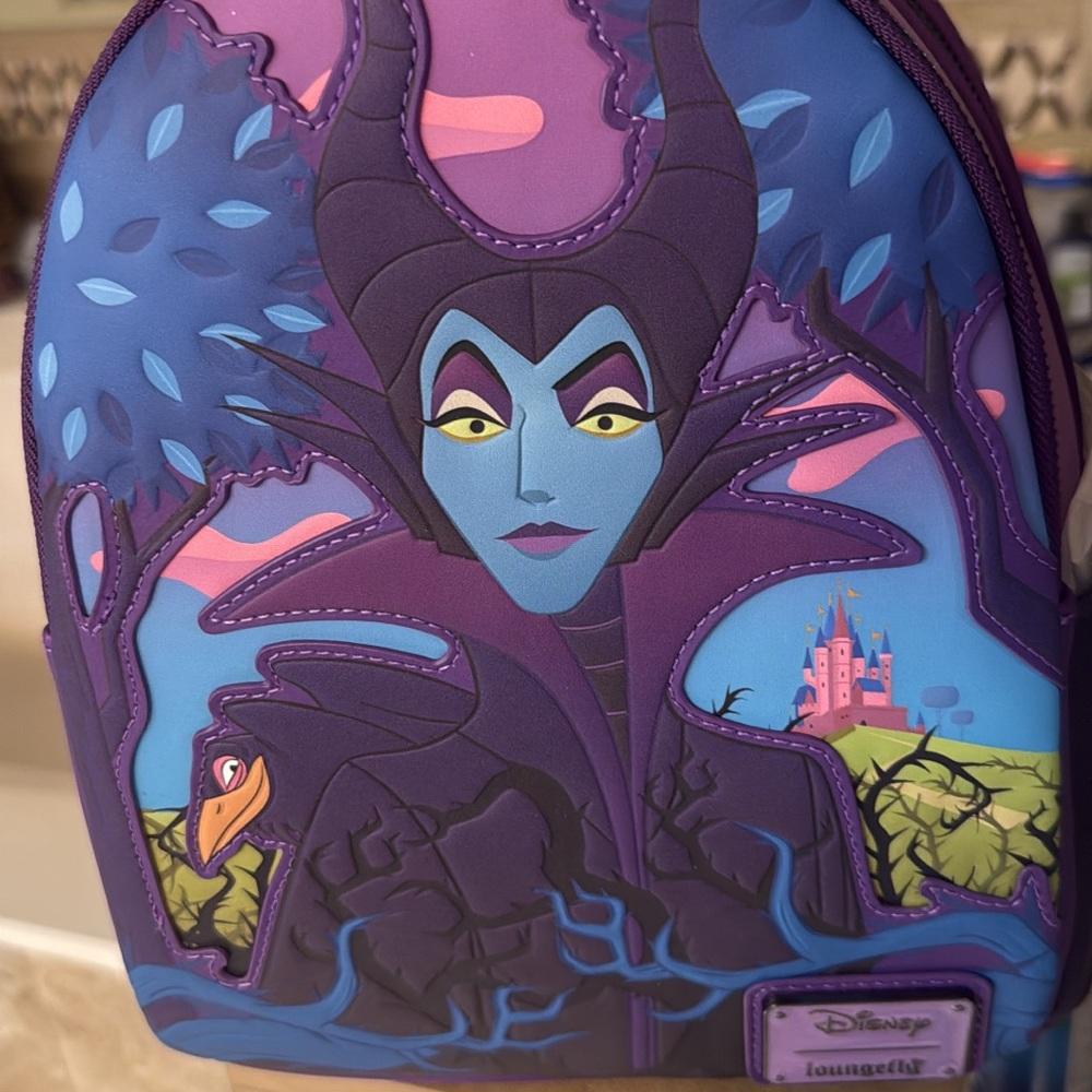 Loungefly Maleficent Purple and Blue Mini Backpack